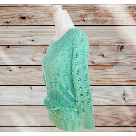 Kohls light blue rope pattern Knit 3/4 Sleeve - Size XL - Picture 3 of 4